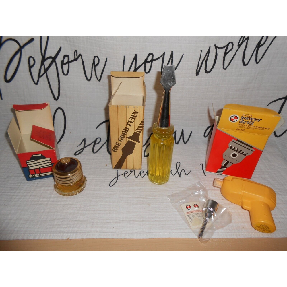 Vintage Avon After Shave Power Drill, One Good Turn & Right Connection